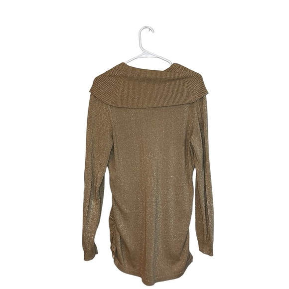 MICHAEL KORS WOMENS SWEATER BASICS COLOR SHINY GOLD SIZE XL - Picture 2 of 3